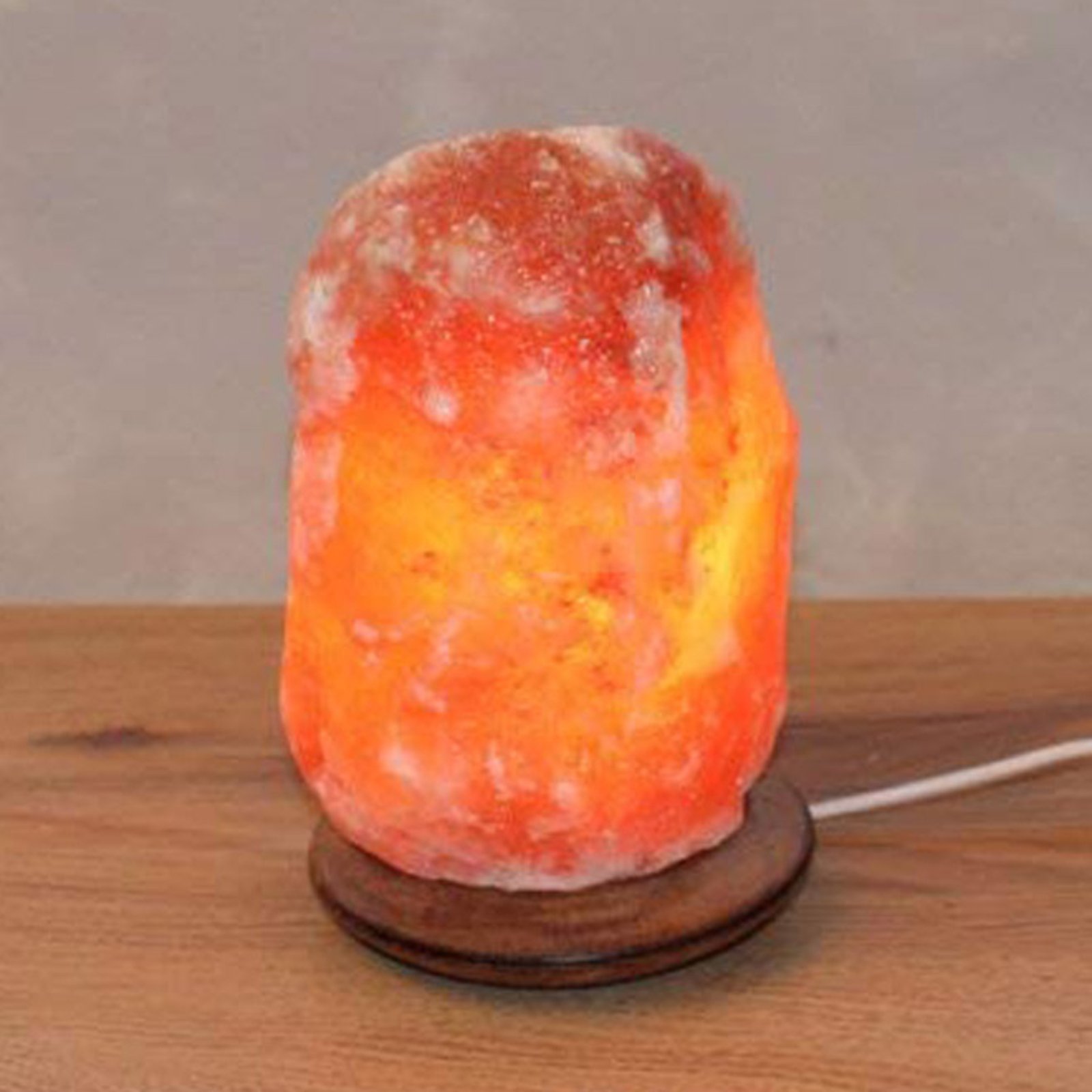 Lámpara de sal Rock con base, 1,5-2 kg, ámbar
