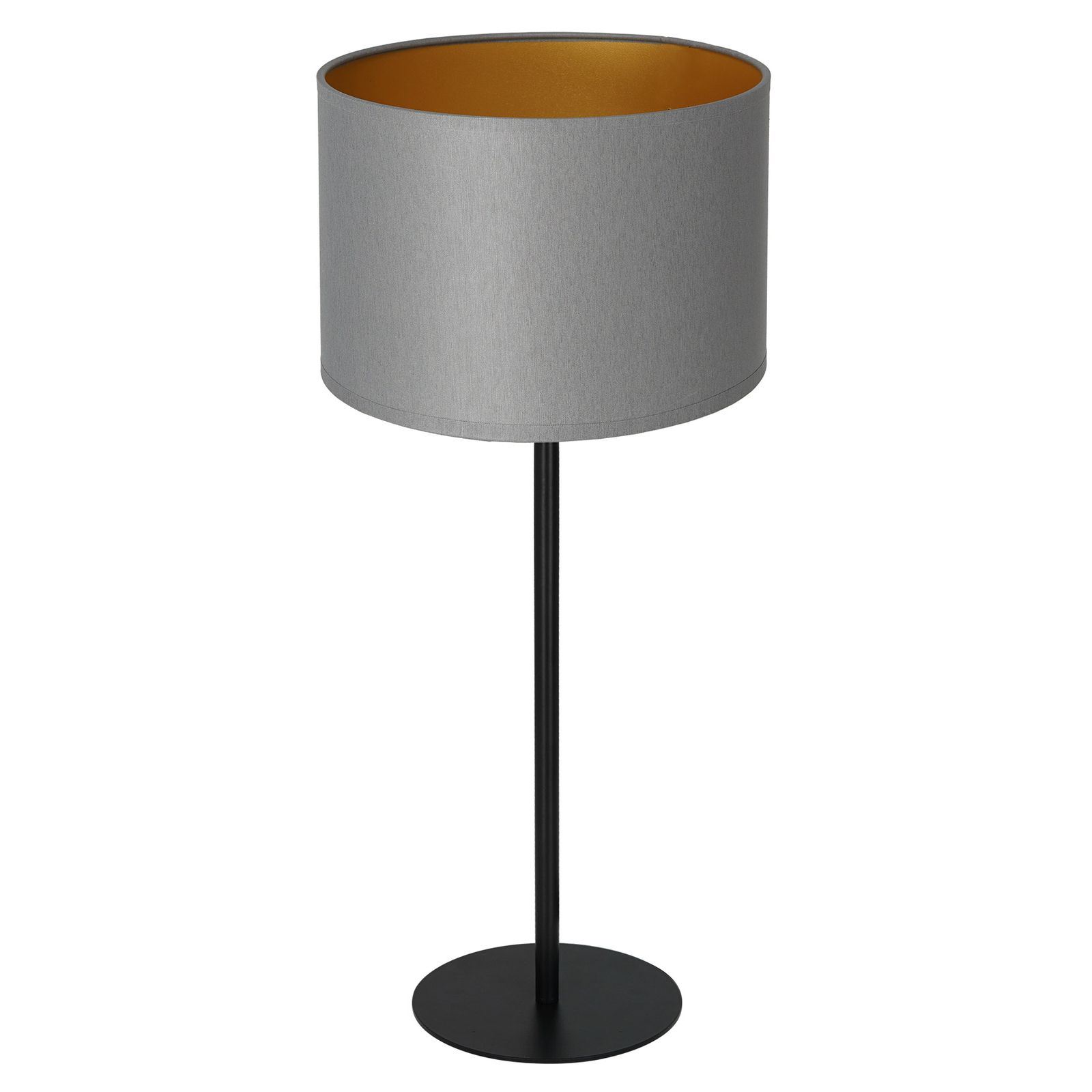 Lampe à poser Soho, cylindrique H56 cm gris/doré