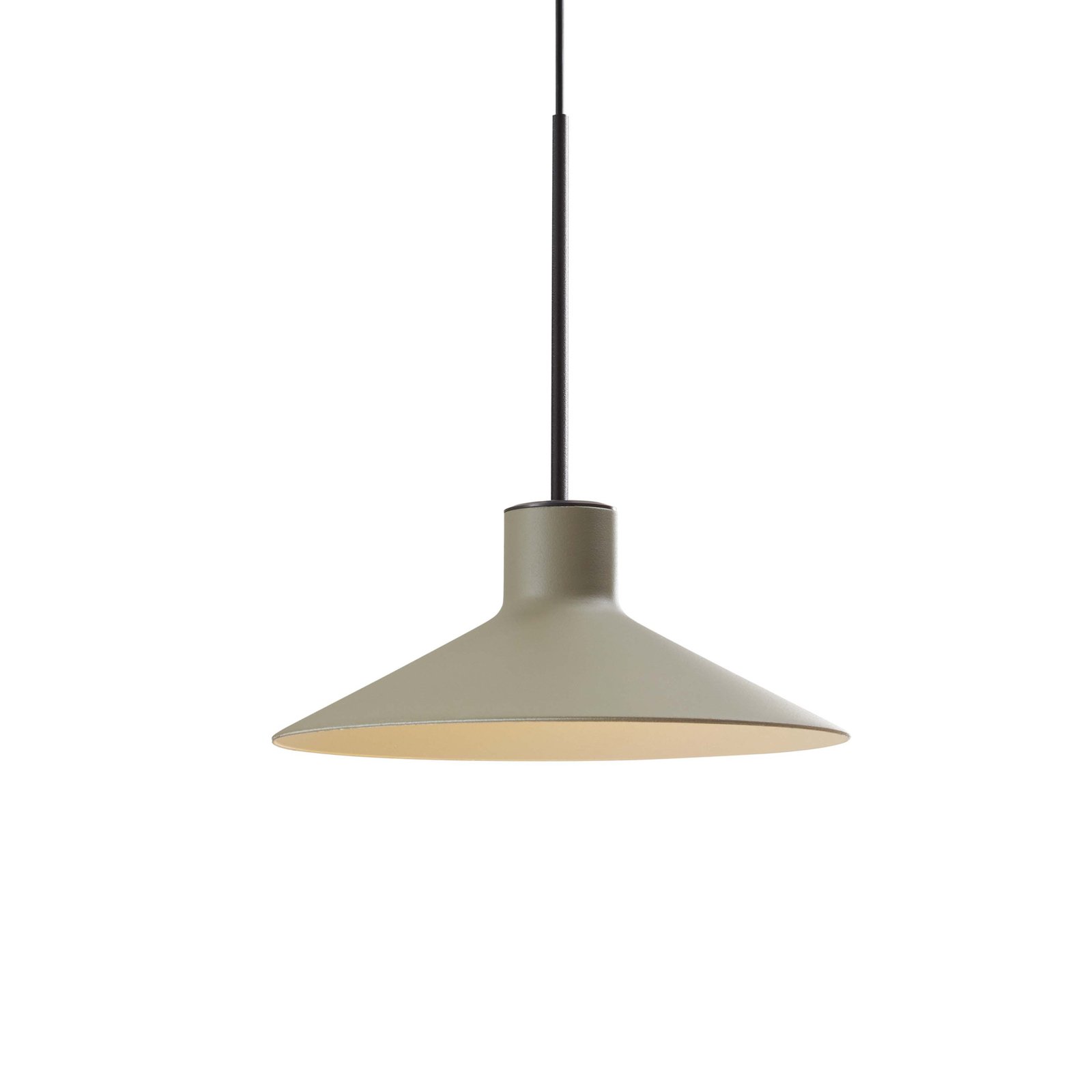 Bover LED hanging light Platet, black/olive grey, 20 cm