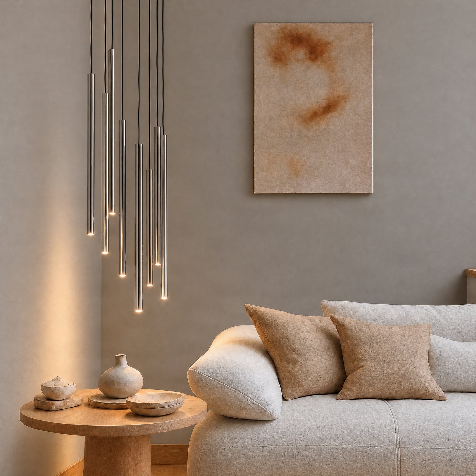 Lampă suspendată Sopel Lux, 7 becuri, rotundă, negru/argintiu, G9