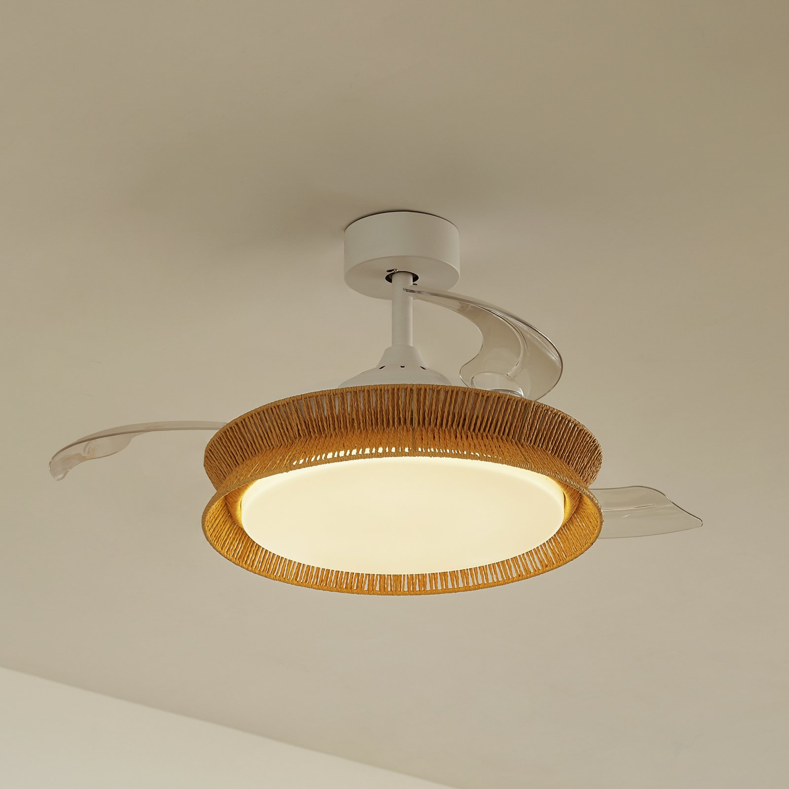 Lineta LED Kattotuuletin Valkoinen/Ruskea - Lucande