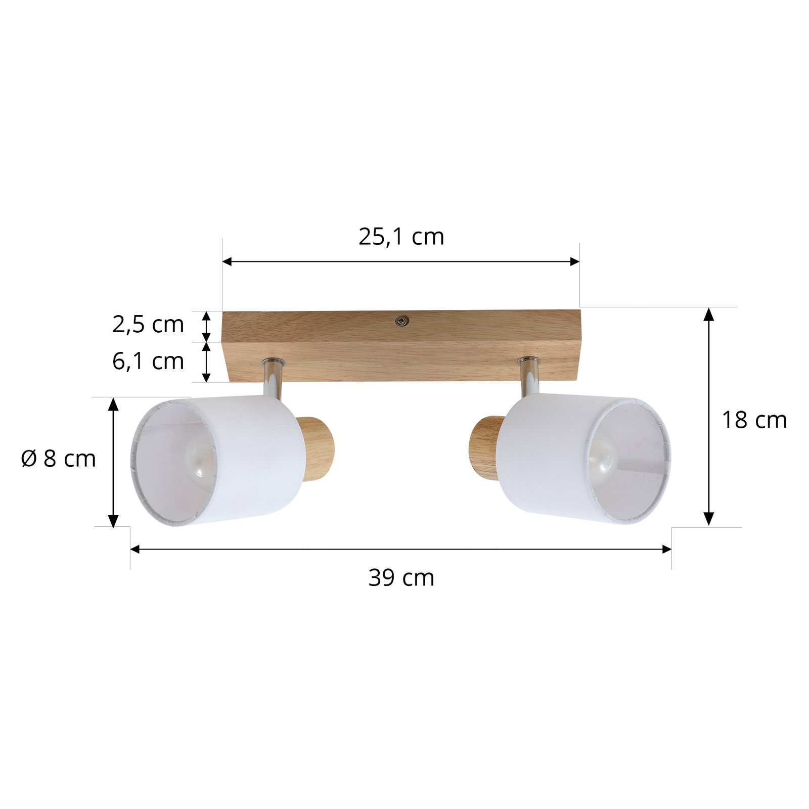 Wanessa 2 Plafond Wood/White - Lindby