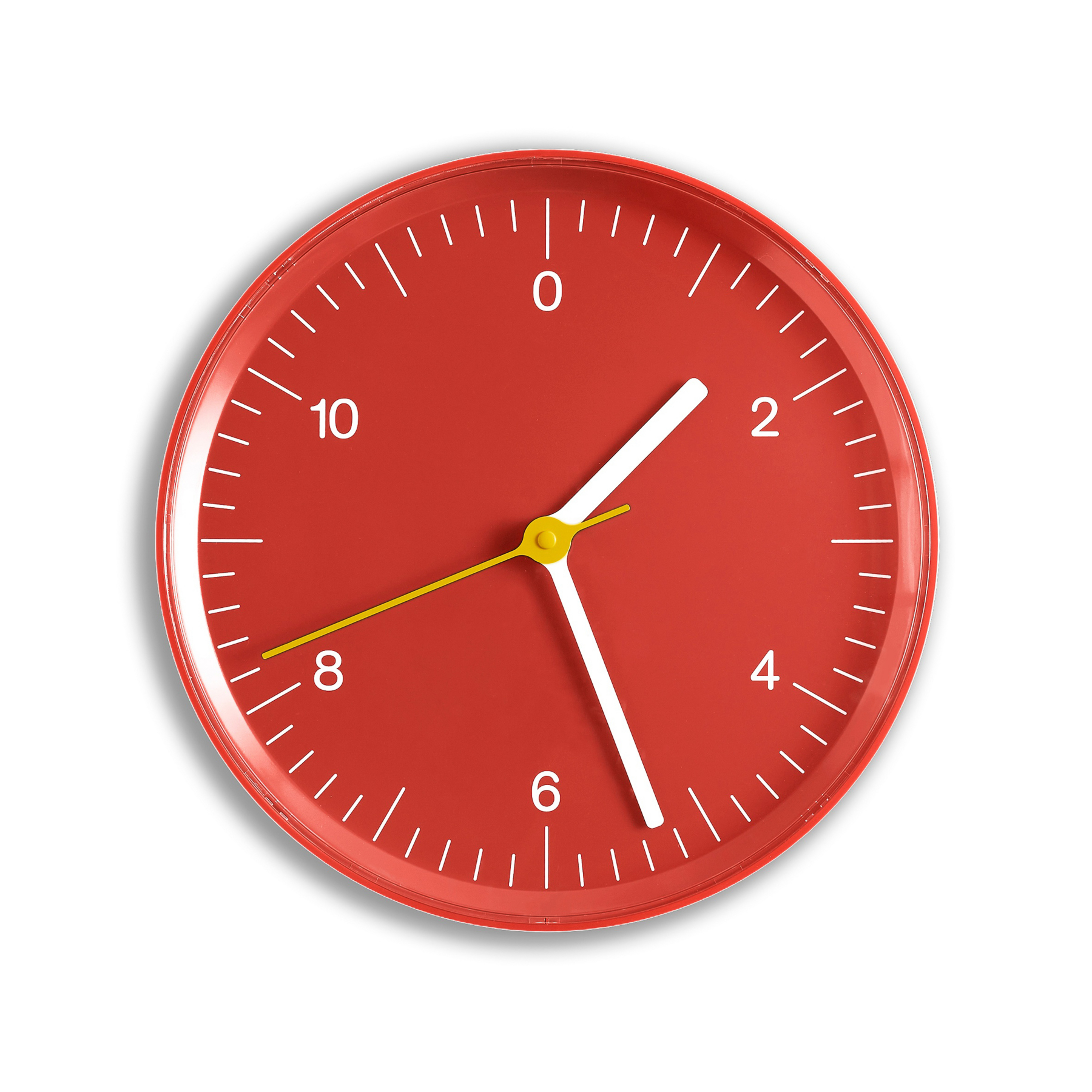Orologio da parete rosso in plastica Ø 26 cm - HAY