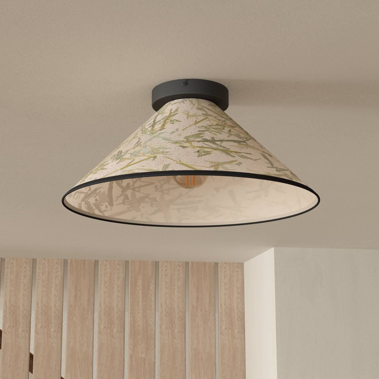 Oxpark plafondlamp, Ø 42 cm, groen/wit/zwart, stof
