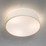 Lámpara de techo Pasteri de textil, blanca, 57 cm