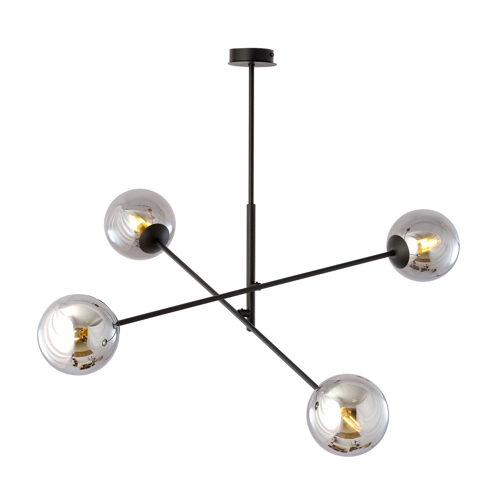 Plafondlamp Lineair, zwart/grafiet, 4-lamps
