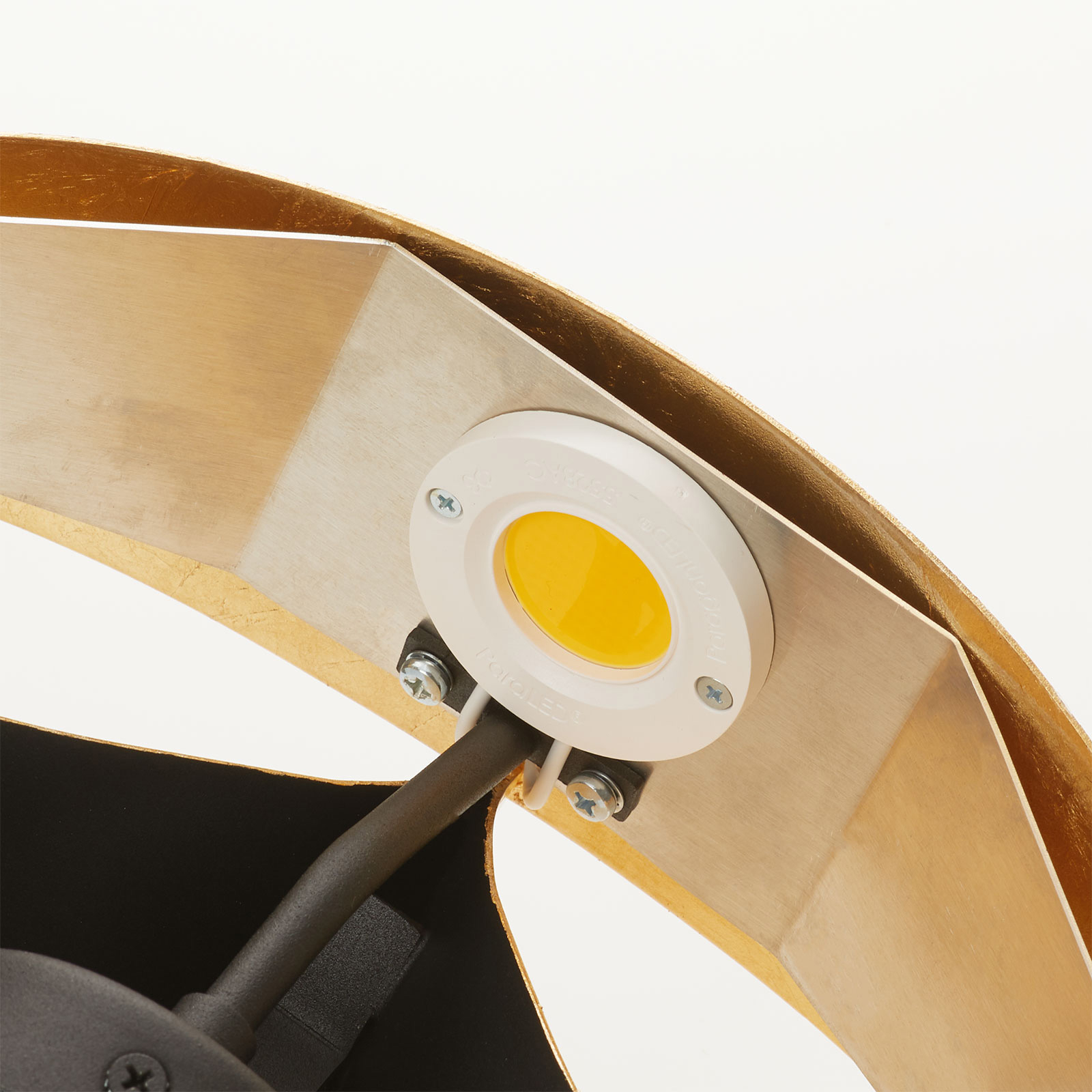 Schwarz-goldene Designer-Wandlampe Scudo LED