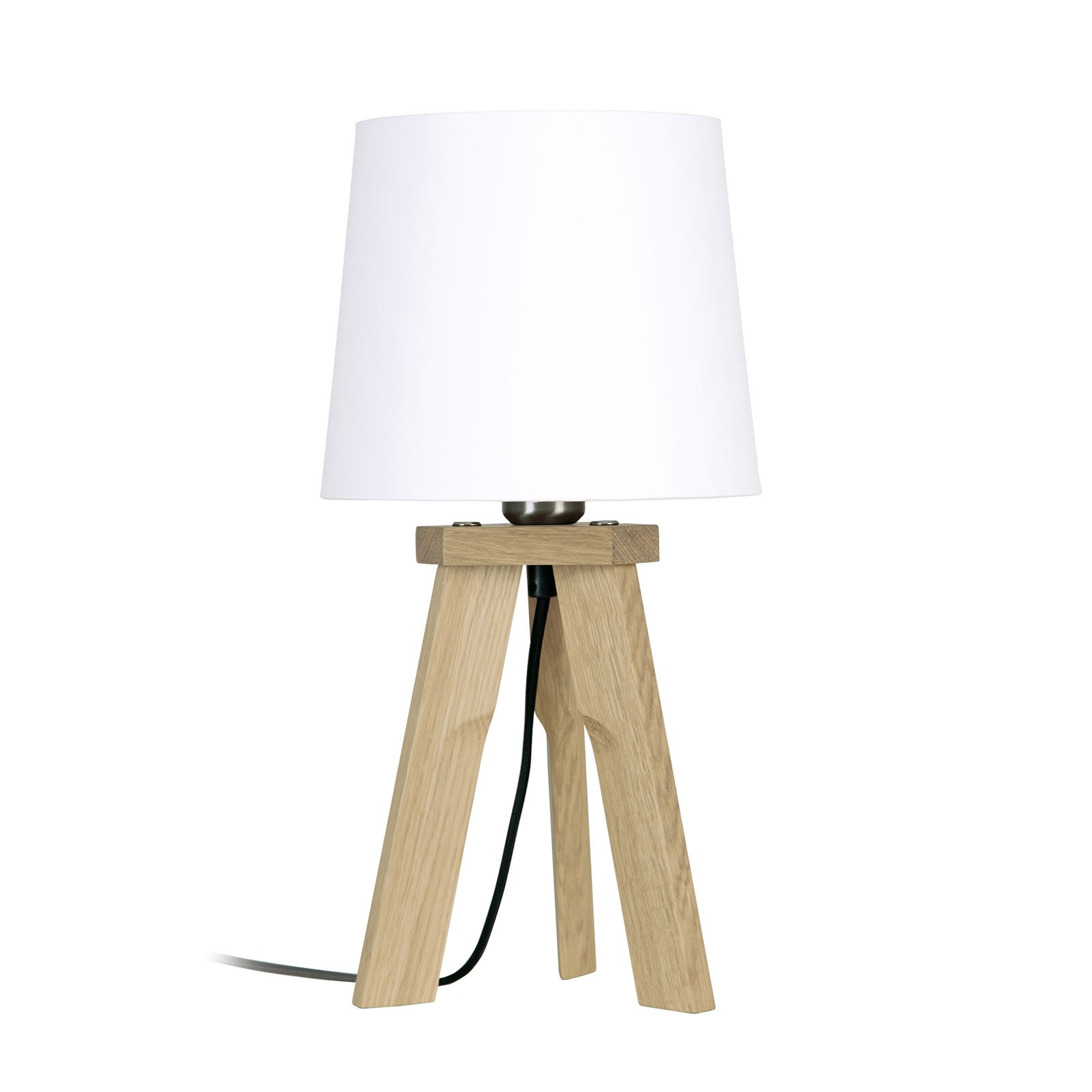 HerzBlut Tre lampa stołowa, dąb, biała, 42cm