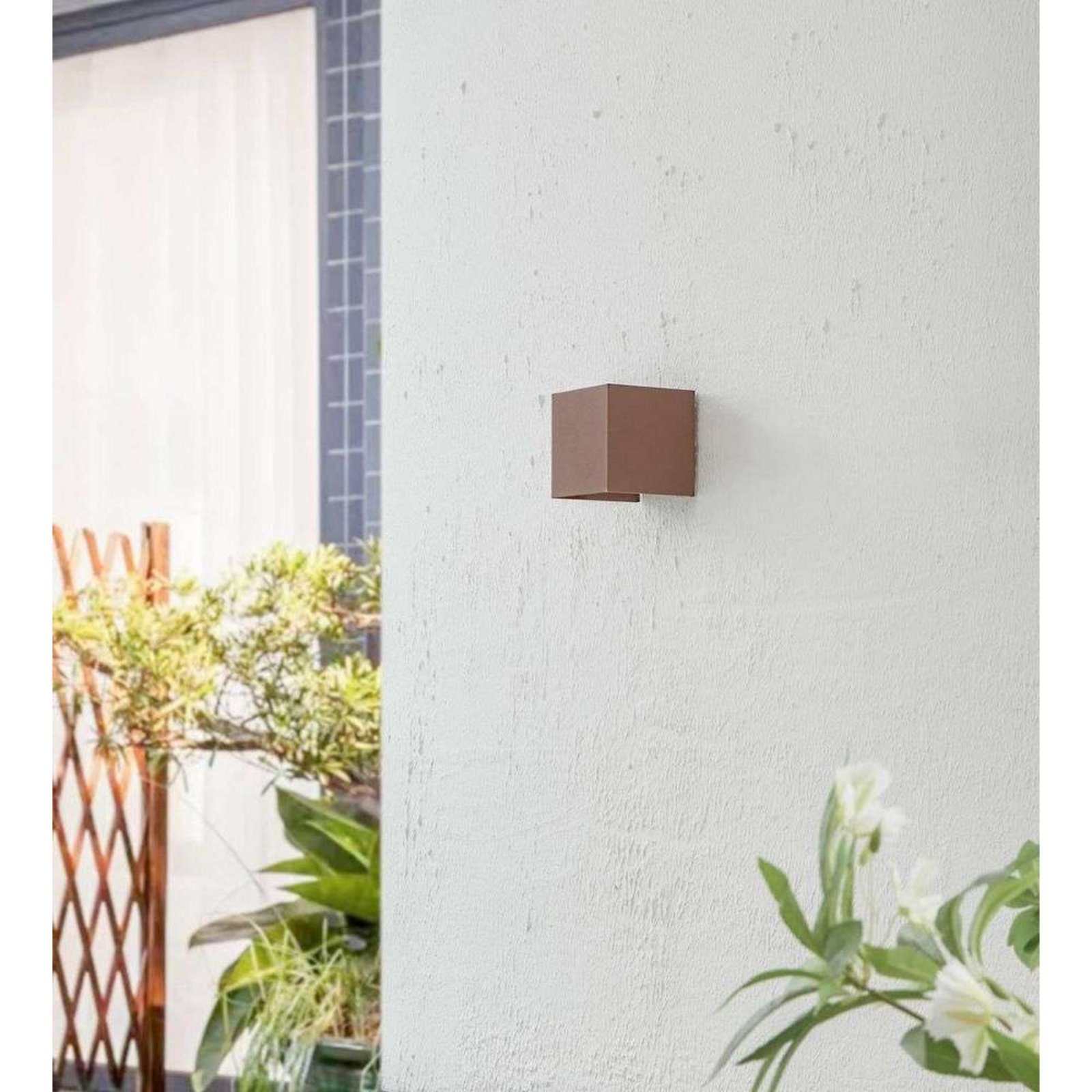 Nivar Square LED Aplica de Exterior Rust Brown - Lindby