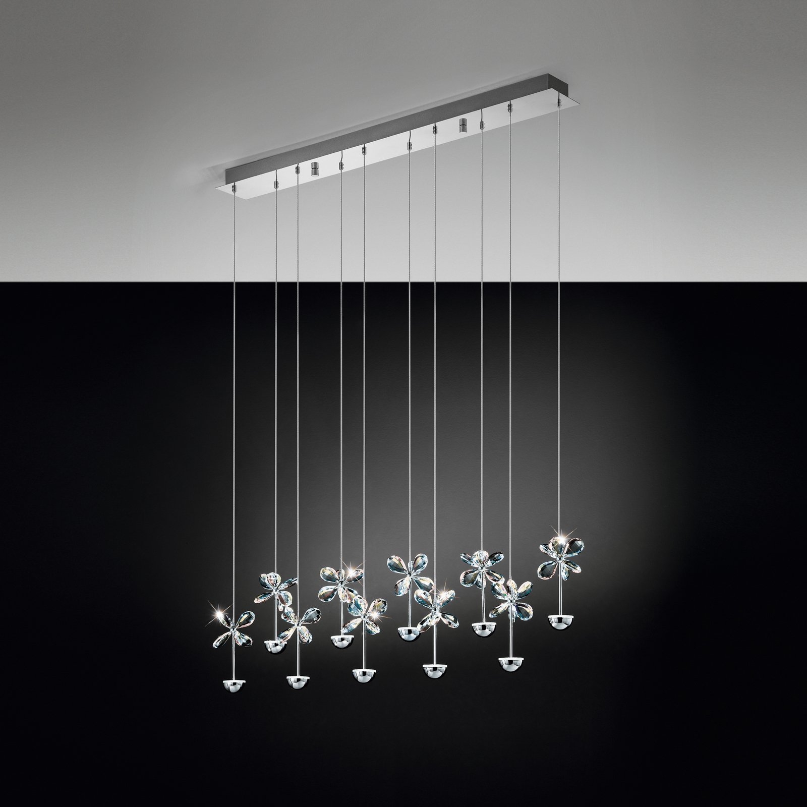 EGLO Stars Of Light LED-Pendel Pianopoli, chrom, długość 87 cm