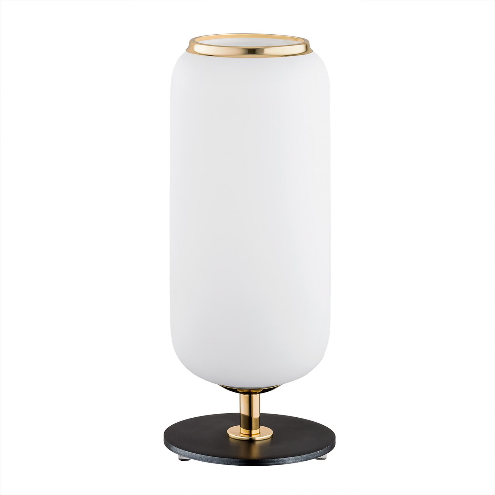 Lampe de table Valiano avec abat-jour en verre blanc