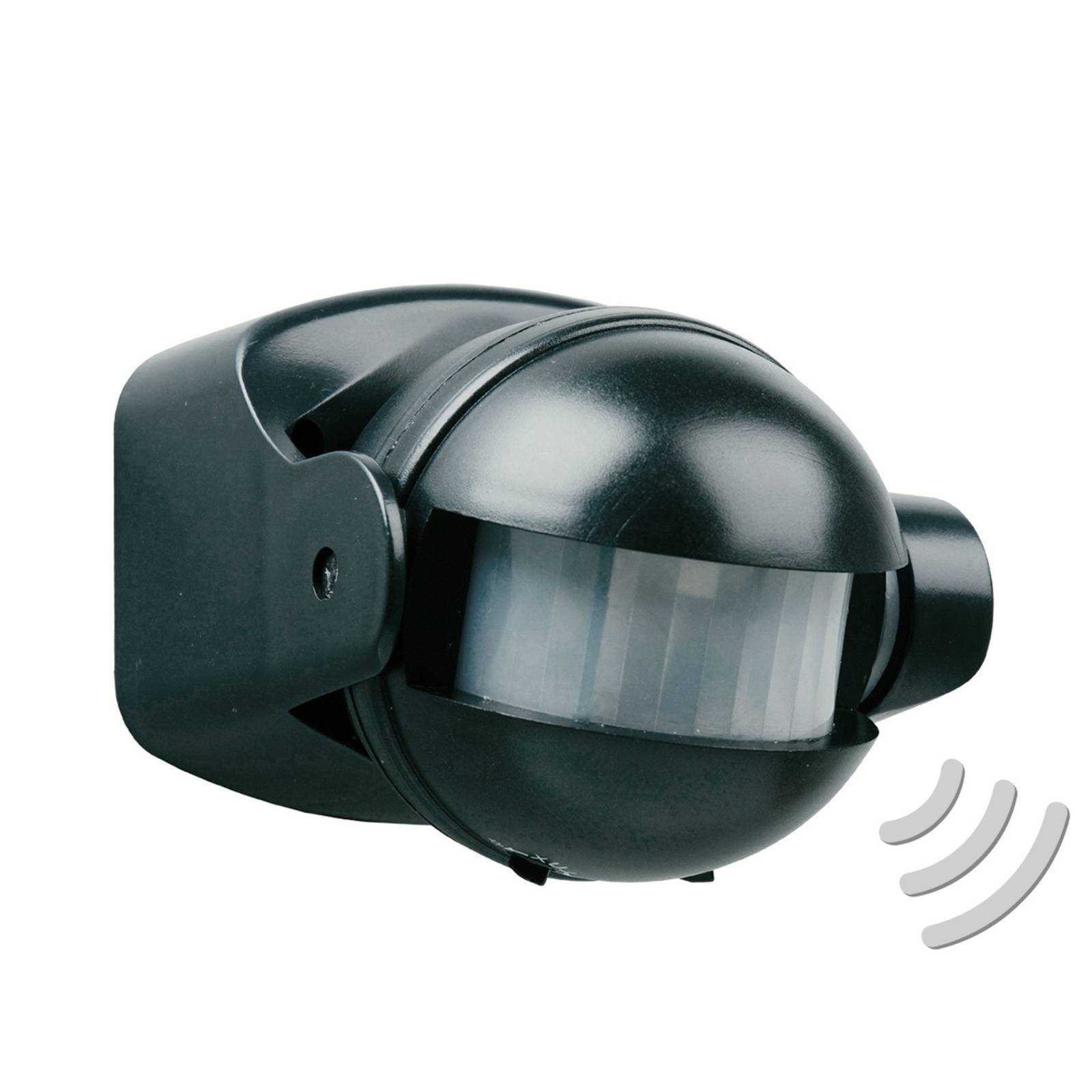Smartwares - Schwarzer Bewegungsmelder 12m 180° einstellbares Zeitintervall IP44