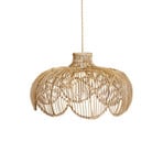 PR Home Candeeiro suspenso Belle, cor de madeira, rattan, Ø 43 cm
