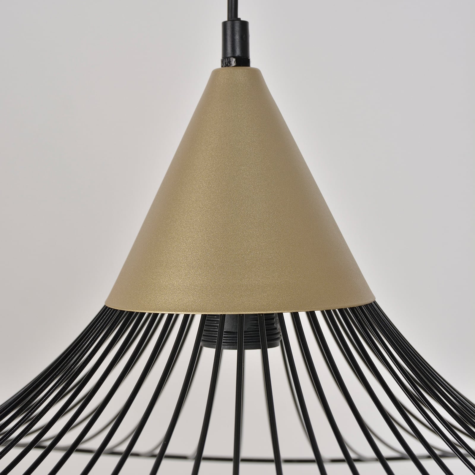 Lampada a sospensione Lizzie nera/ottone Ø 60 cm - COREP SAS