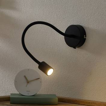Flexibele LED wandlamp Focus, zwart