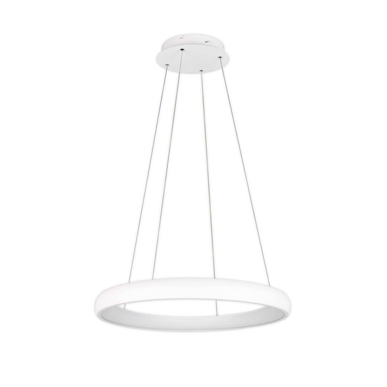 LED pendant light Cardona, Ø 75 cm, white, CCT, metal