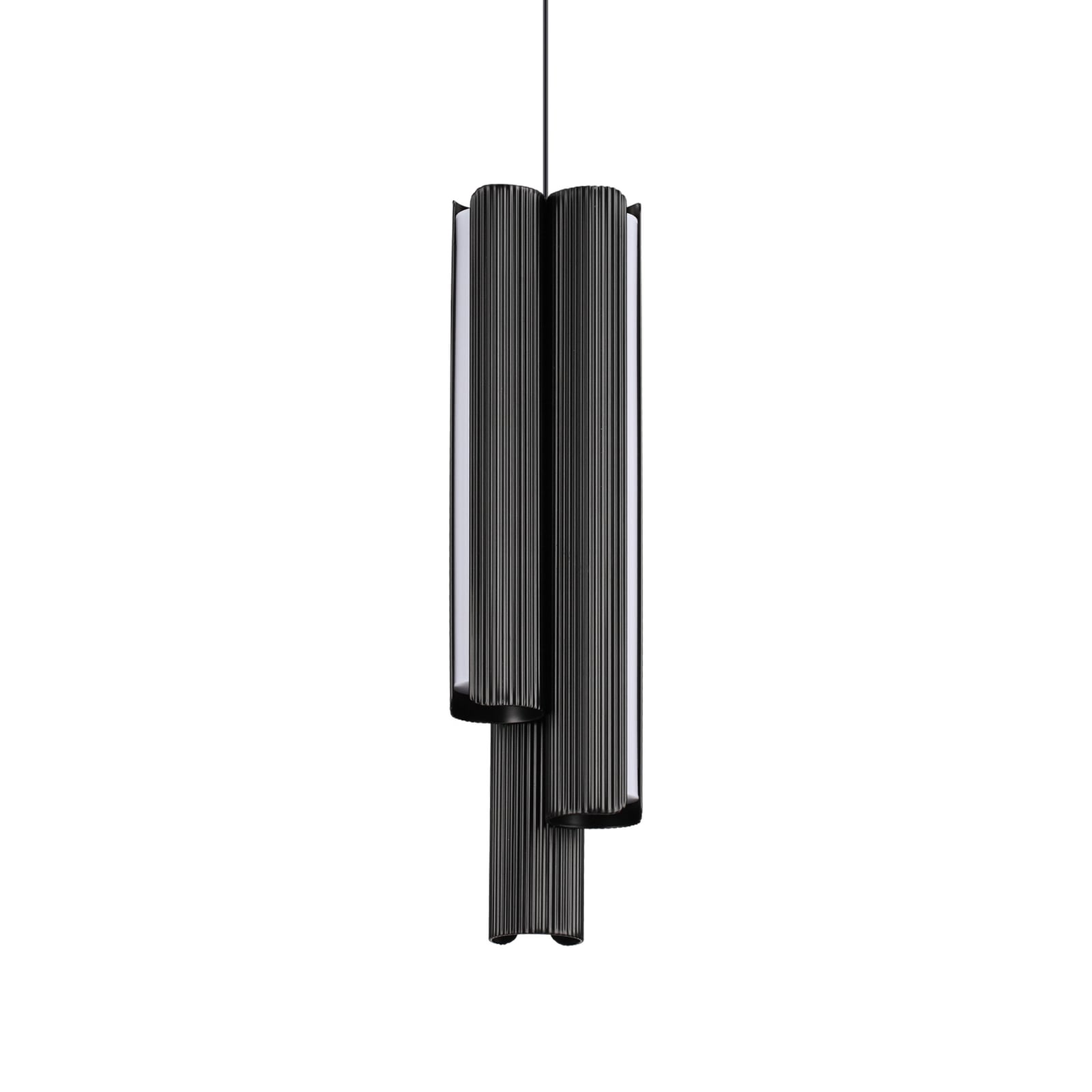 Lampada LED a sospensione IDEAL LUX Dorica, nera, Ø 9 cm, metallo, a 3 luci