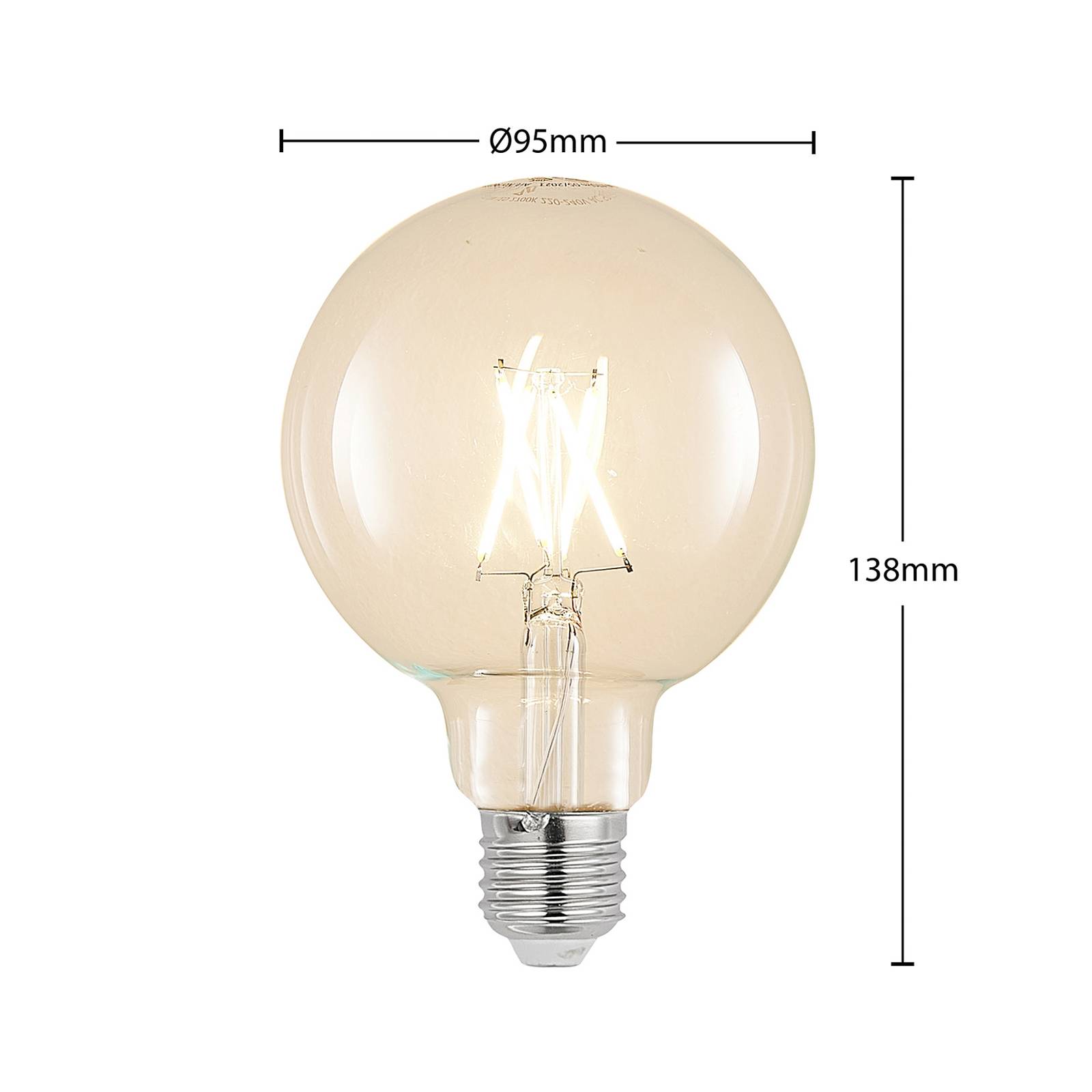 Arcchio LED-lampa E27 4W 2 700 K G95 glob klar 2-pack