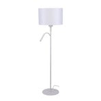 Candeeiro de pé Hotel Plus com lâmpada de leitura, branco