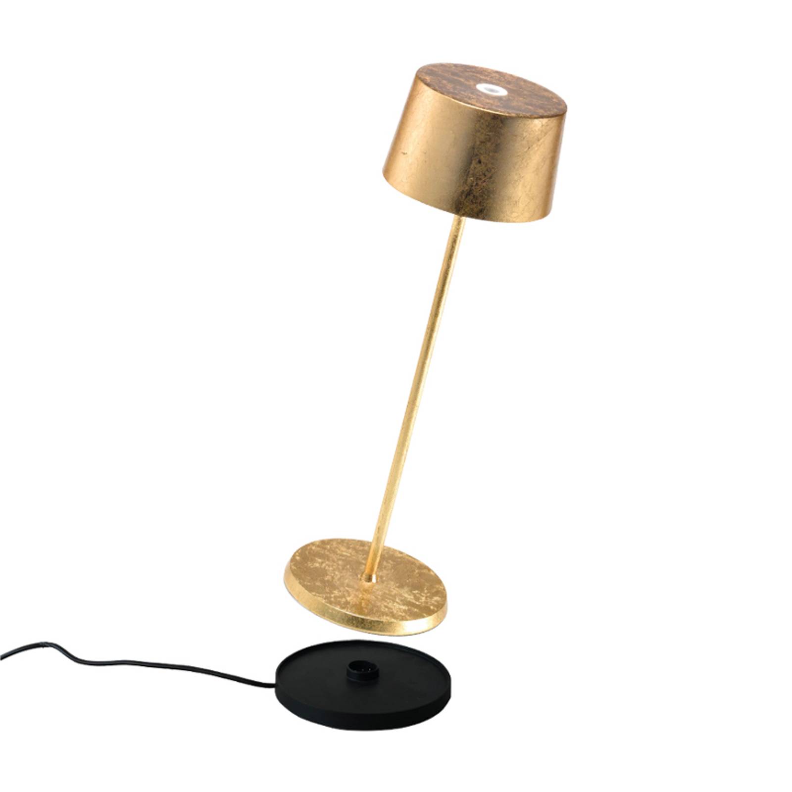 Zafferano Olivia bordlampe med batteri folie guld