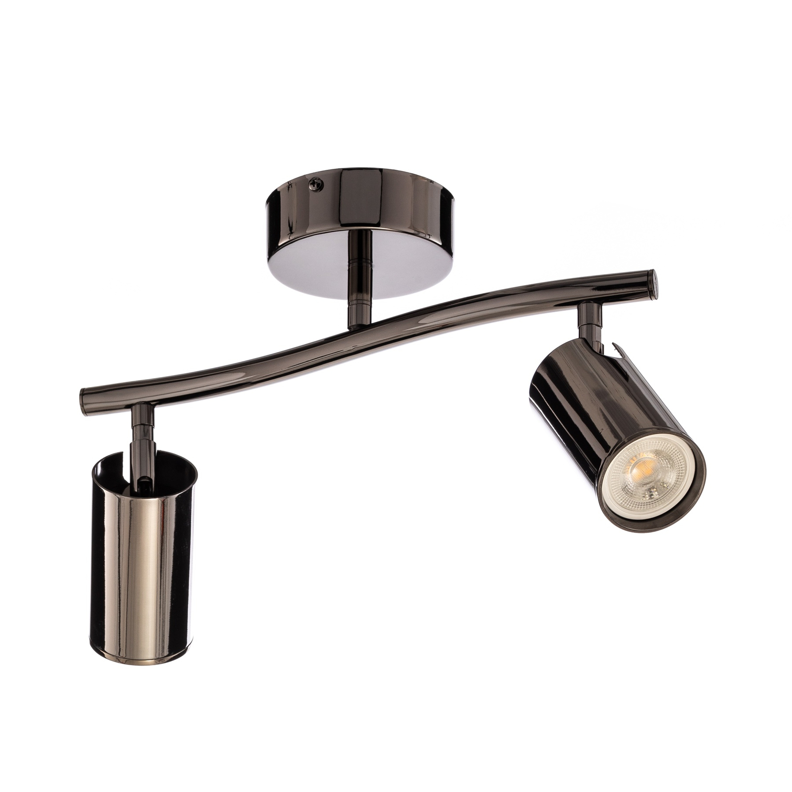 Faretto soffitto Spotte, nero-cromo, 2 luci