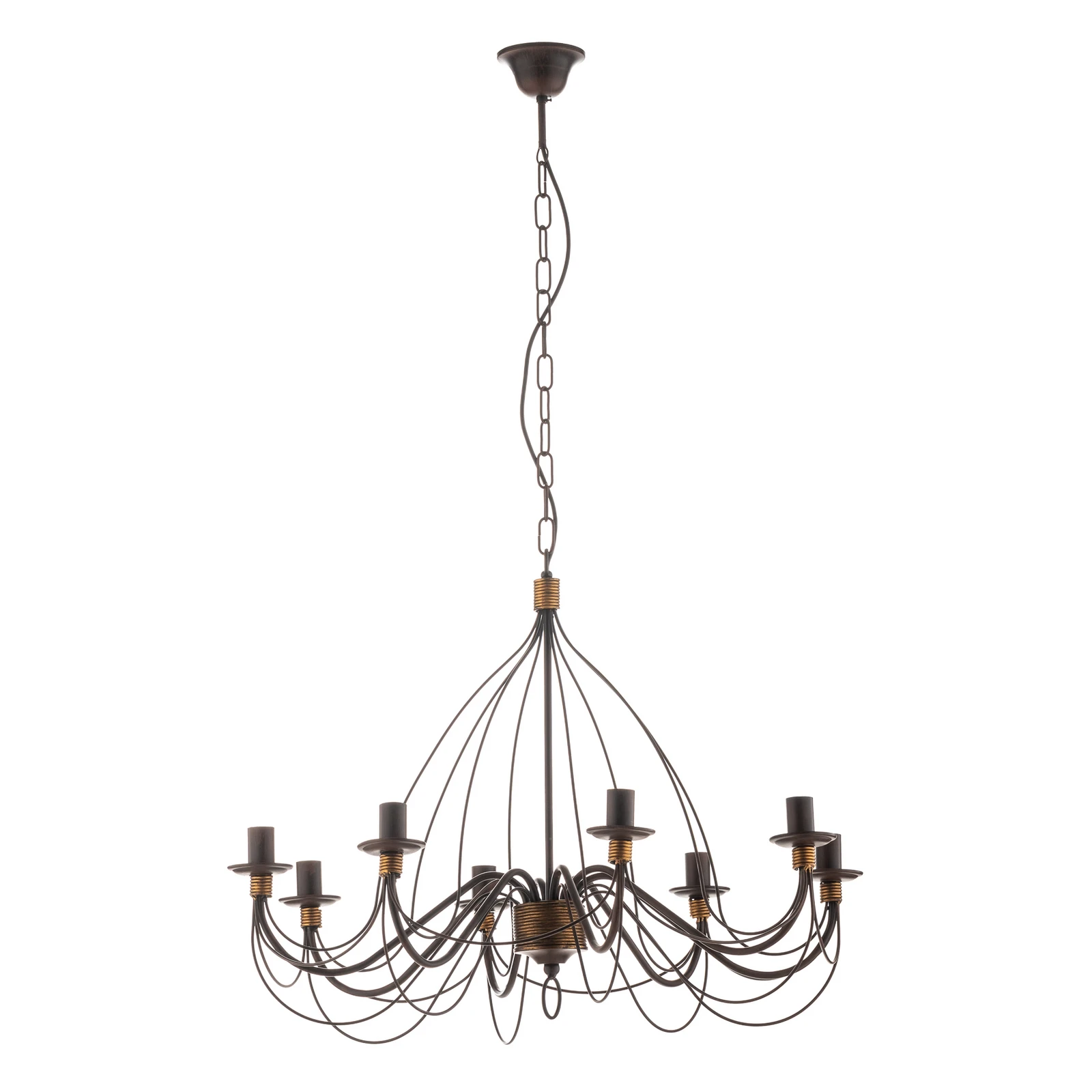 Kronleuchter Fiamma Marrone 8fl. ohne Schirme