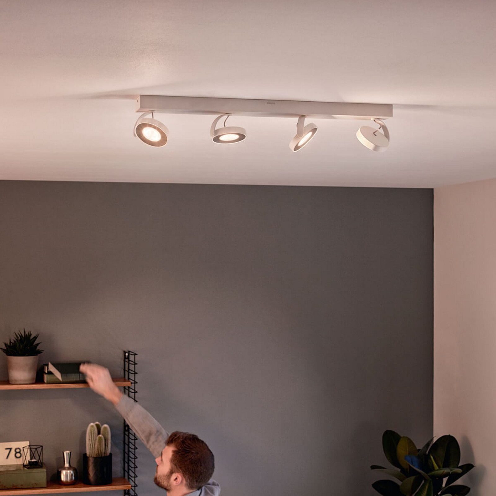 Philips Clockwork proiector LED alb 4bec WarmGlow - Camera de zi / sufragerie - modern - Metal