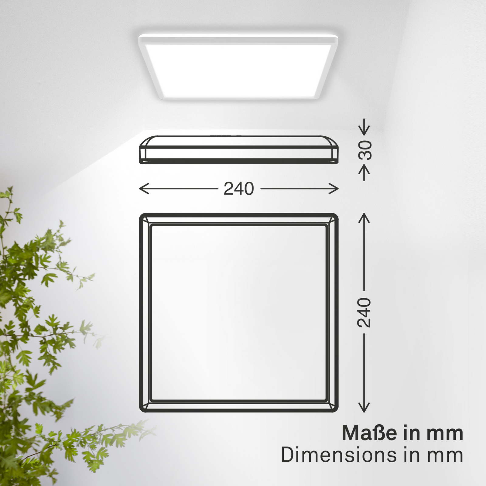 Panneau LED Shallow on/off, 24 x 24 cm, blanc, 840 Panneau LED Shallow on/off, 24 x 24 cm, blanc, 840
