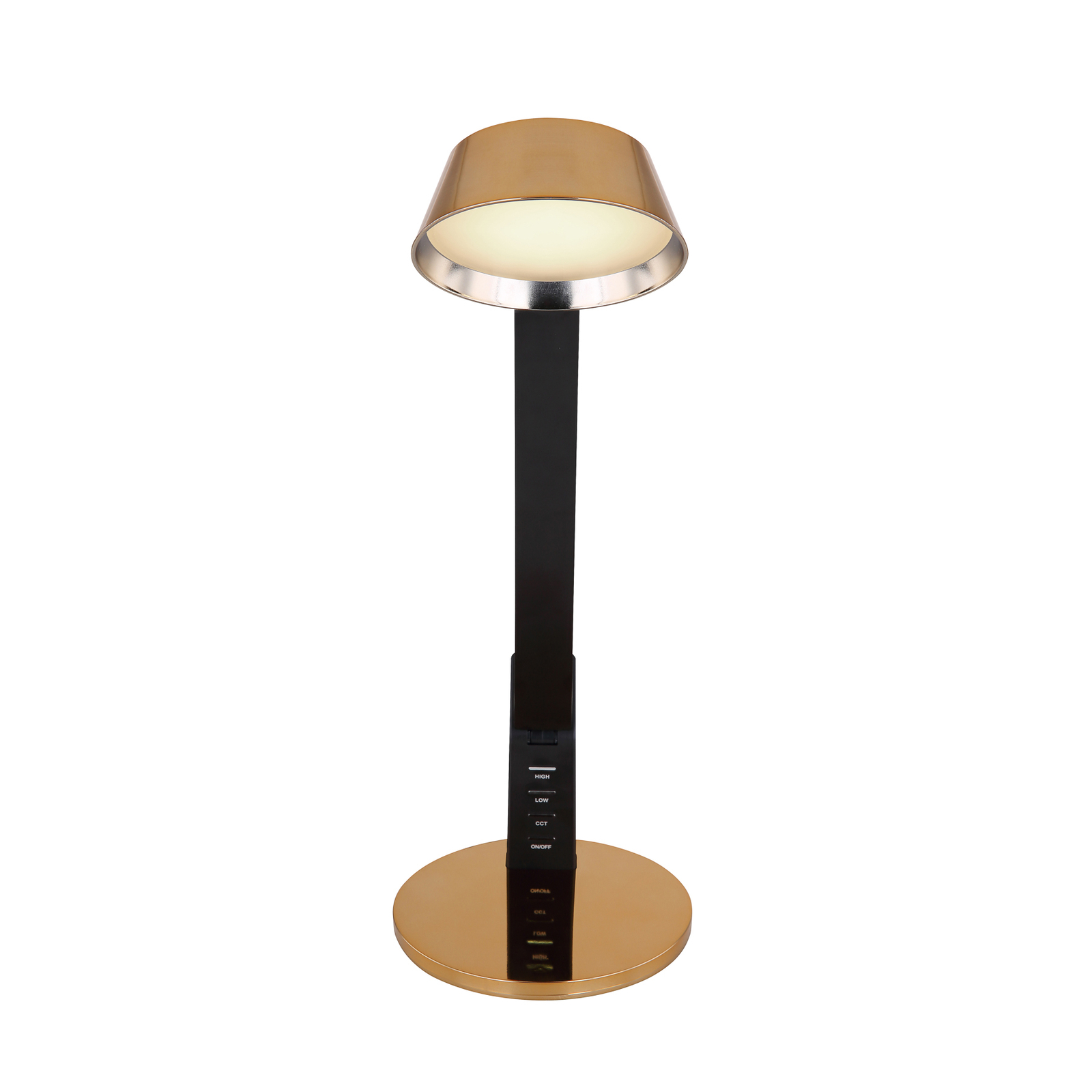 Stolová LED lampa Ursino, zlatá, stmievateľná, CCT