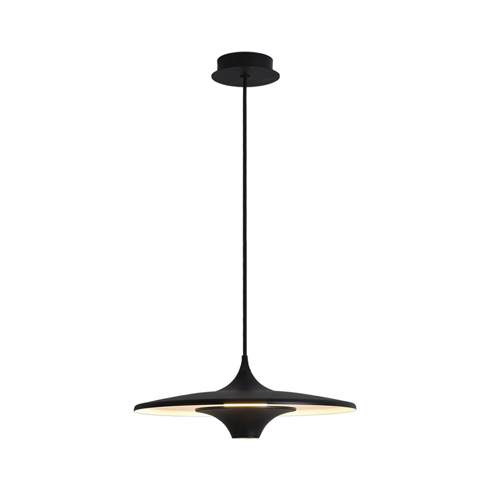Lampa wisząca LED Rene, czarna, Ø 42 cm, metal