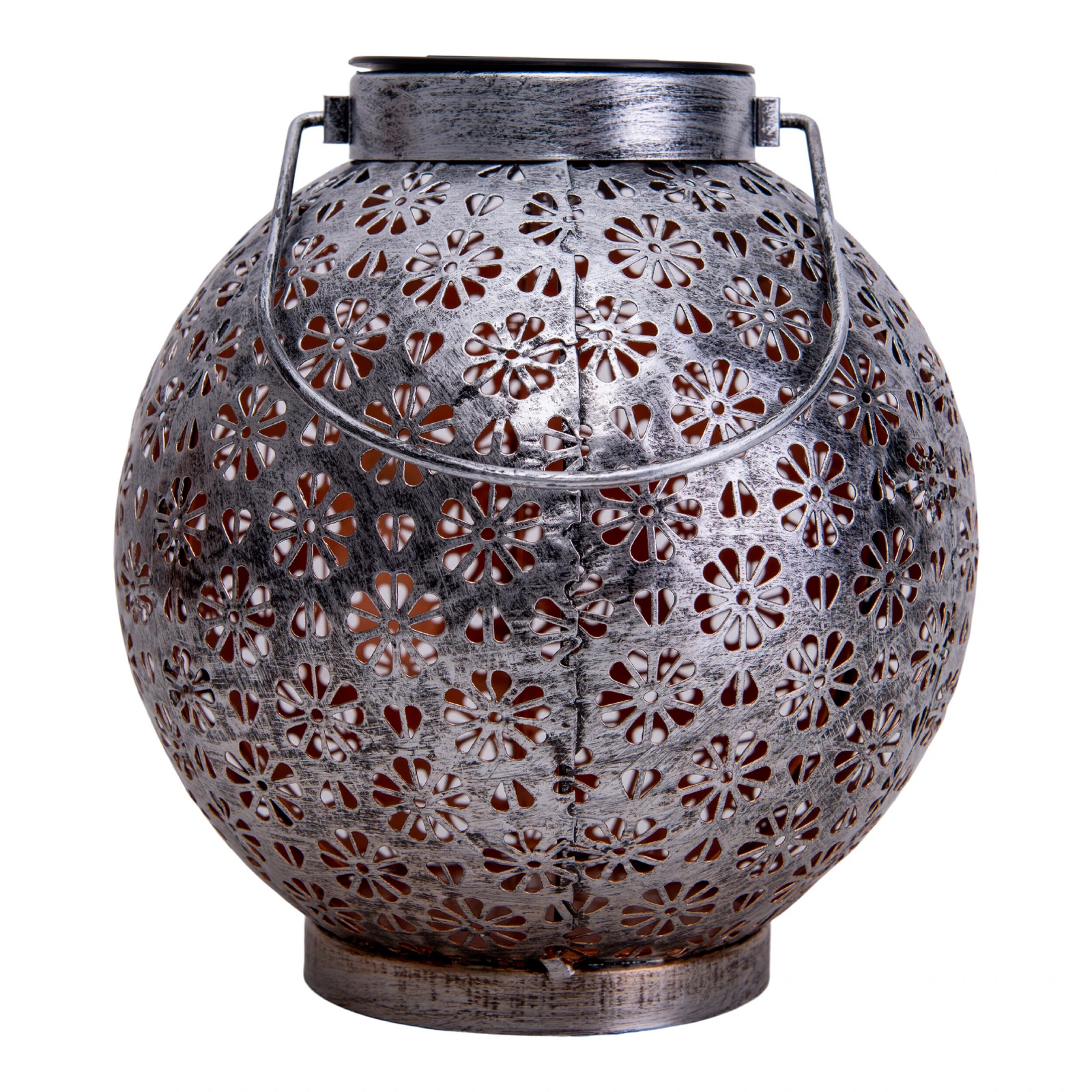 LED saulės lempa 52854, sidabrinė, metalinė, 20 cm, IP44, 2 vnt. rinkinys