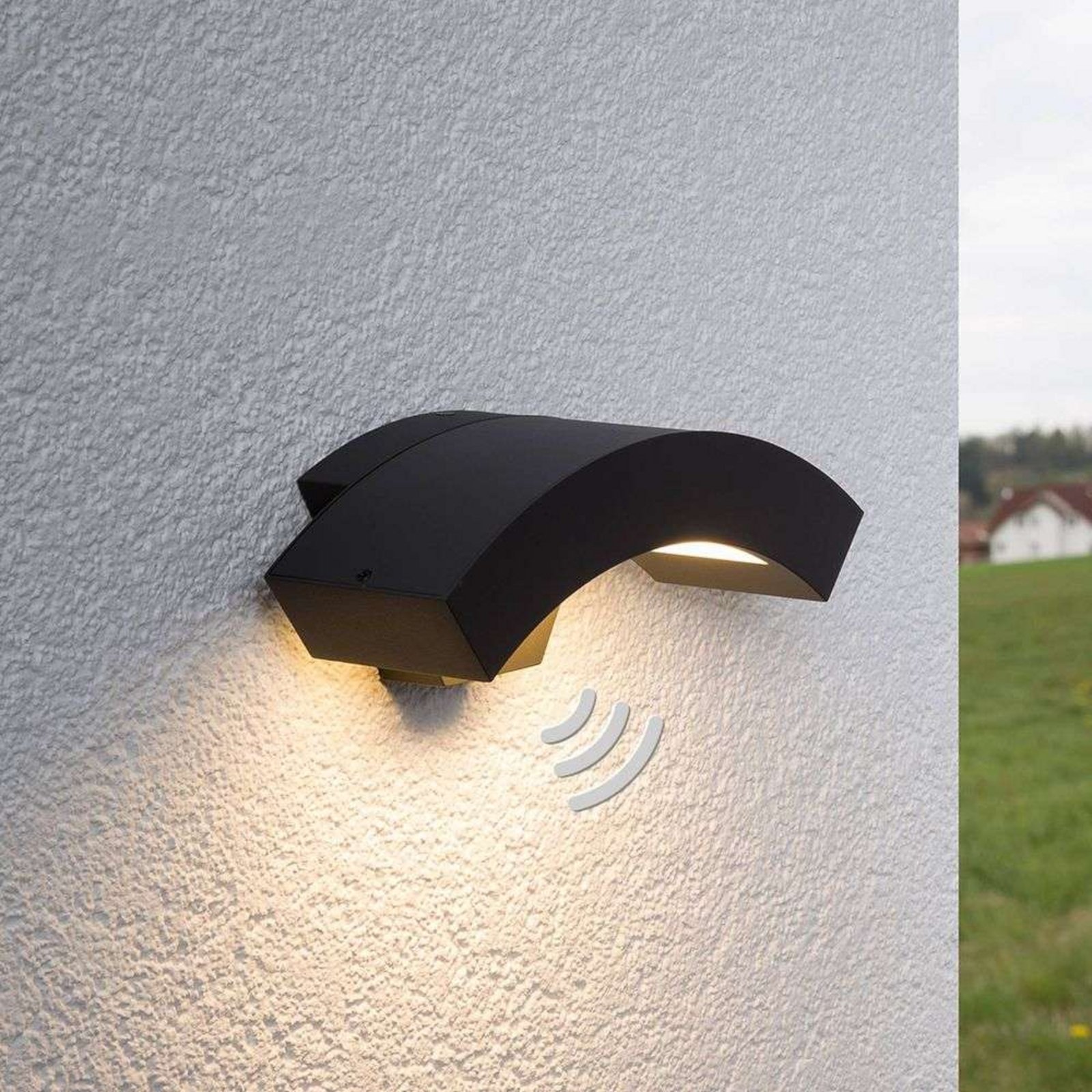 Lennik LED C Aplica de Exterior w/Sensor Graphite - Lucande