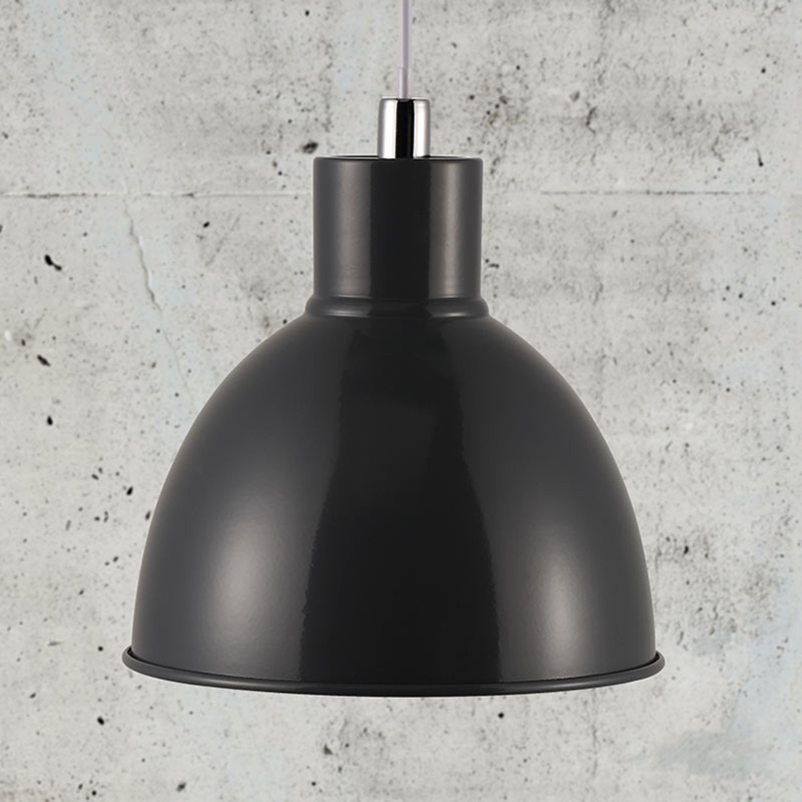 Nordlux Pop hanging light with metal lampshade anthracite, for Living / Dining Room, metal, E27, 60 W, energy efficiency: A++, H: 23 cm