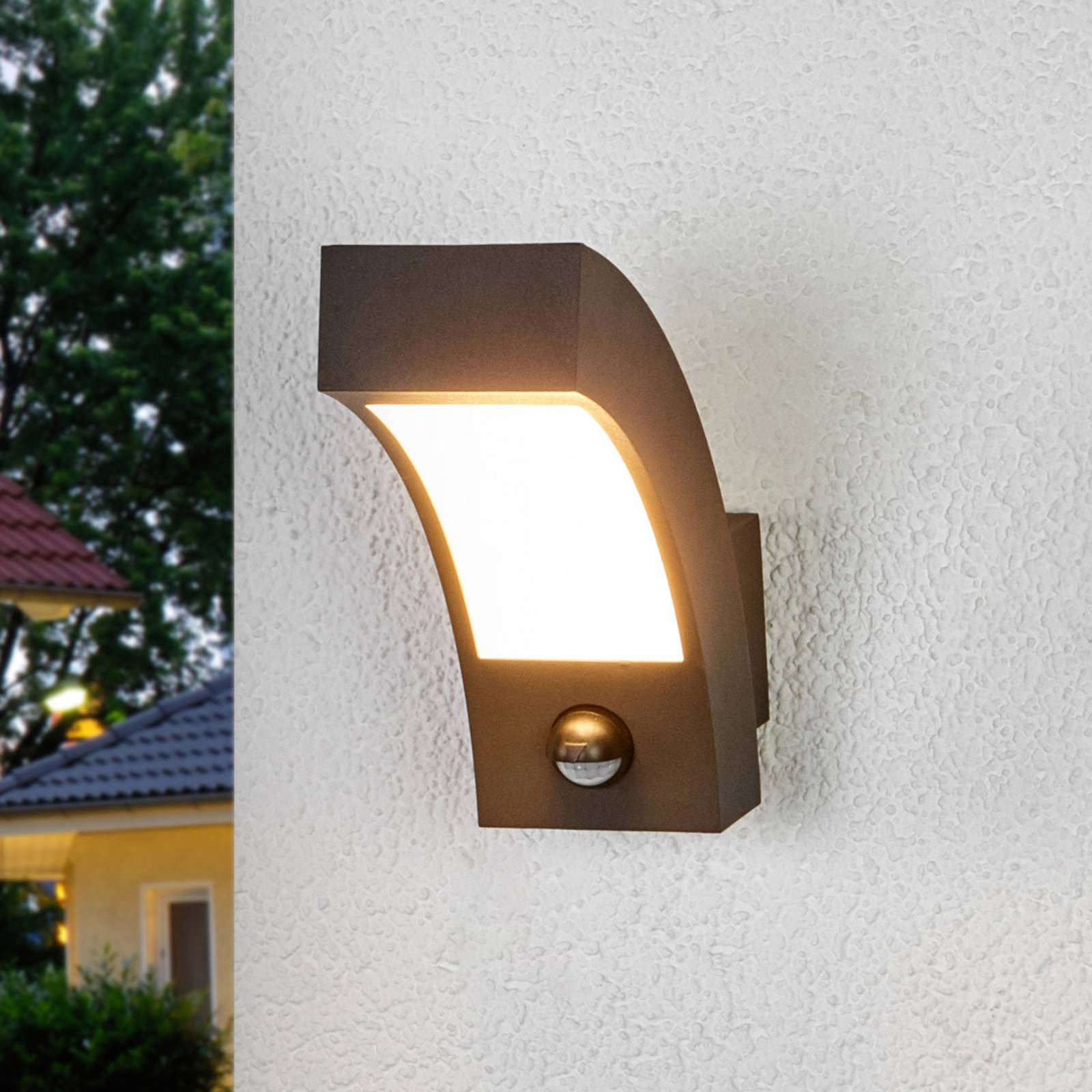 Photos - Chandelier / Lamp Lucande Lennik LED Exterior Wall Lamp with Motion Detector 