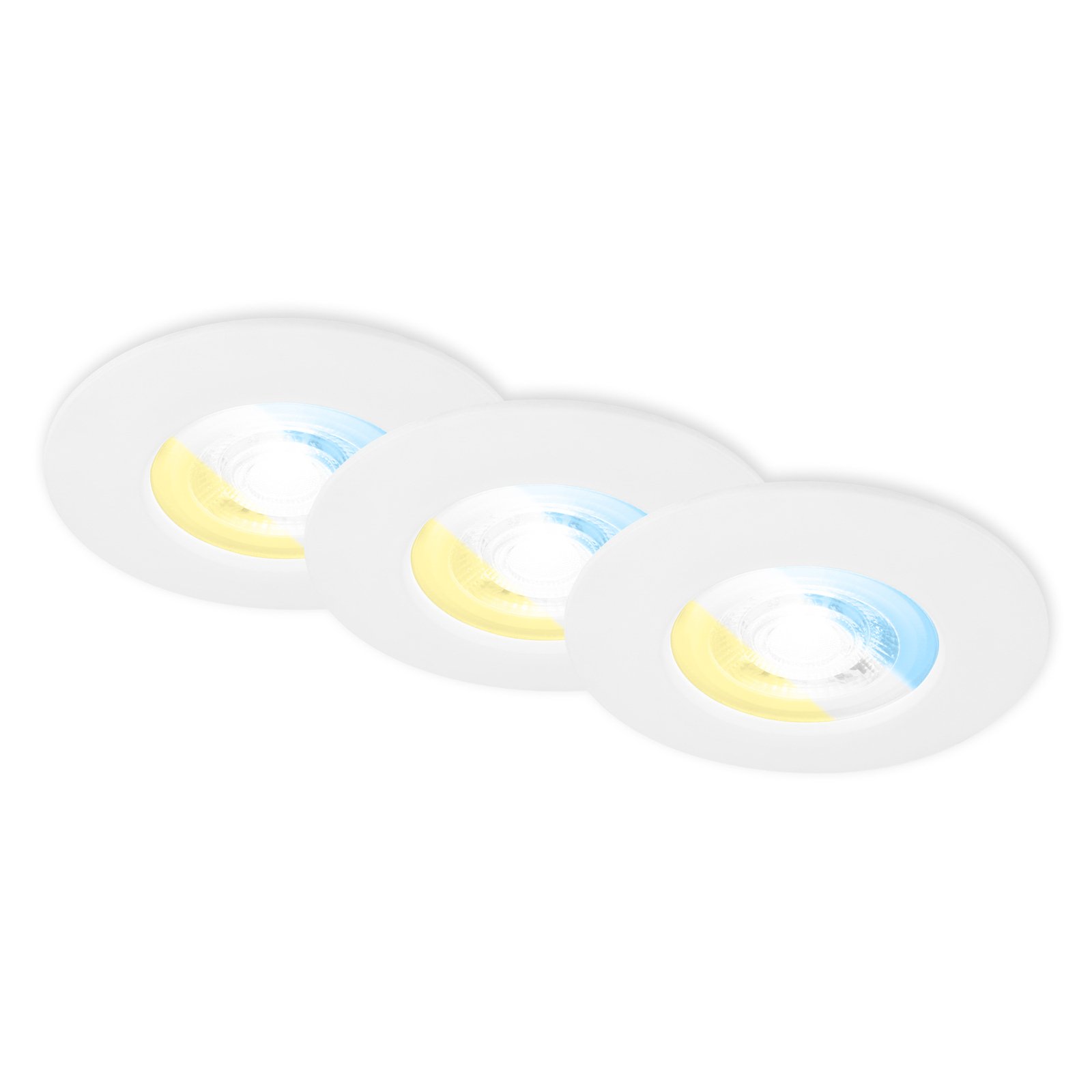 7605 LED recessed spotlight IP44 3-pack CTS white