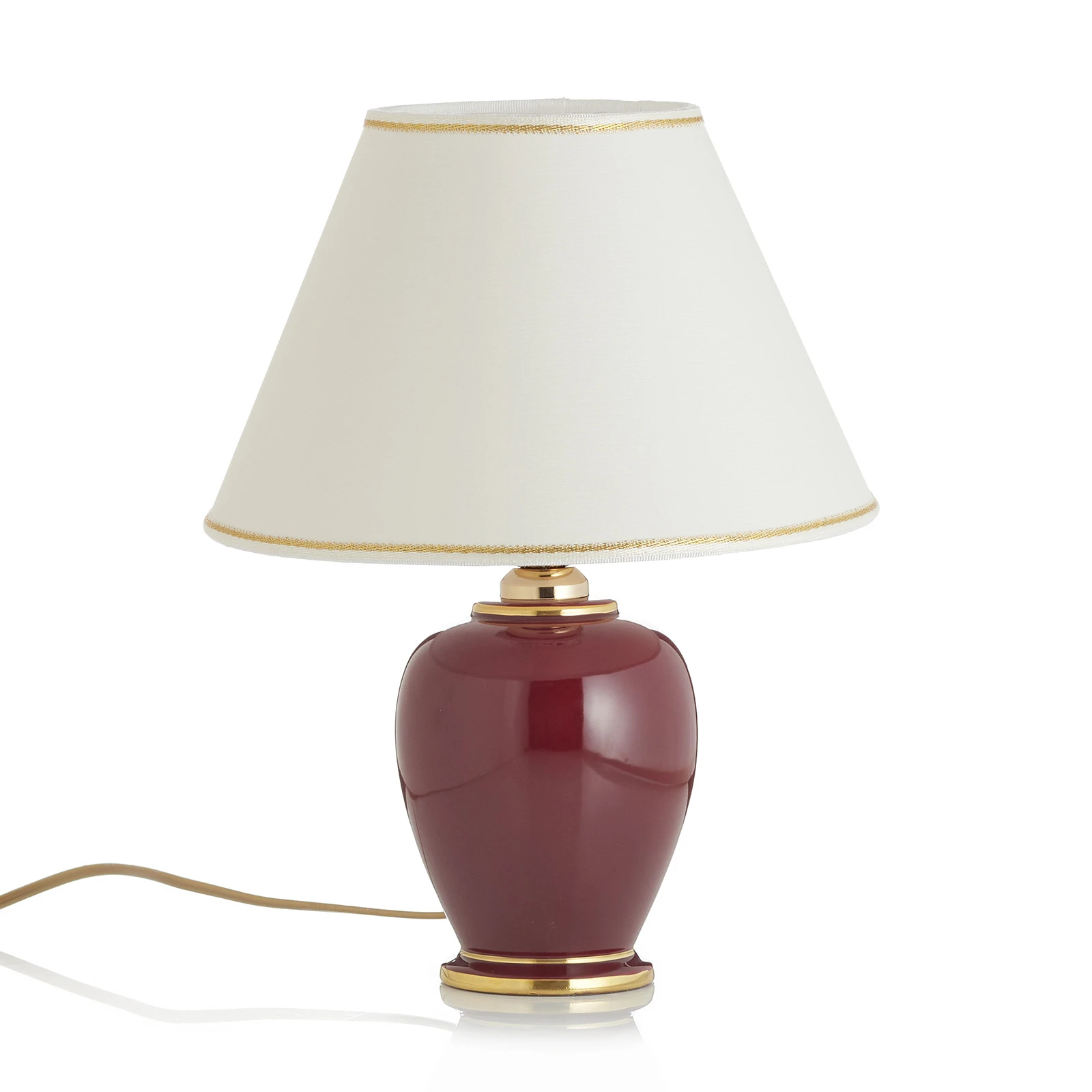 Stolná lampa Austrolux Giardino Bordeaux 34 cm keramická 24 karátov