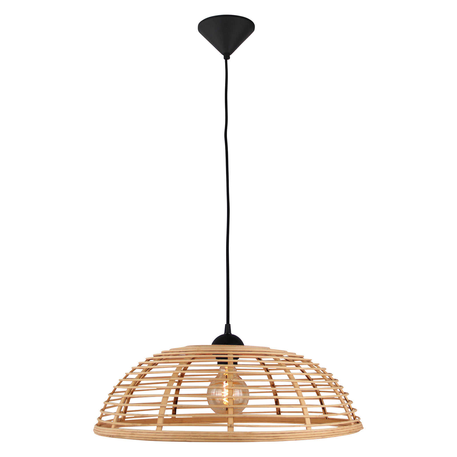 Hanglamp Crosstown, bamboe kap licht, Ø 56 cm