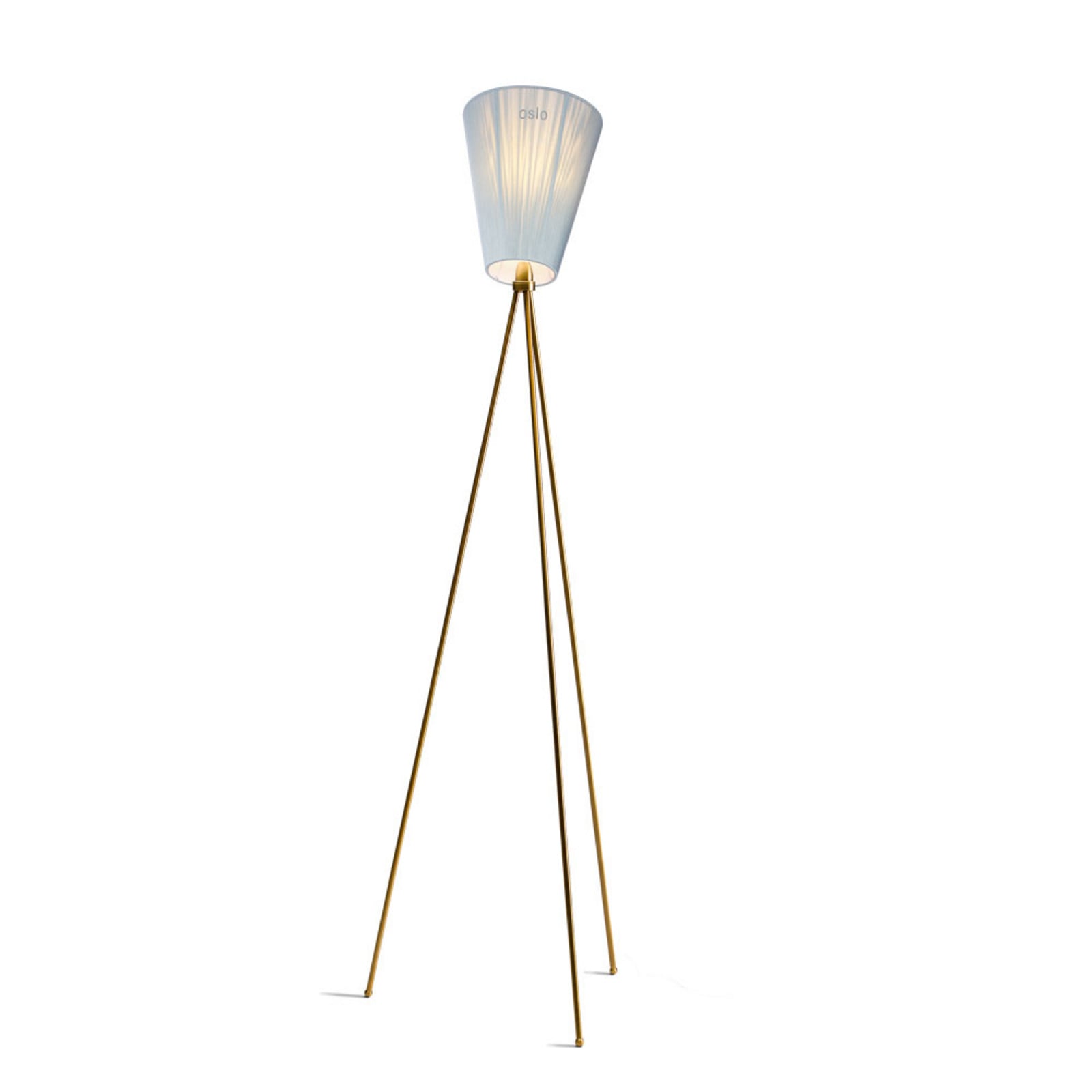 Oslo Wood Gulvlampe Guld/Lys Blå Northern - Stue - Metal