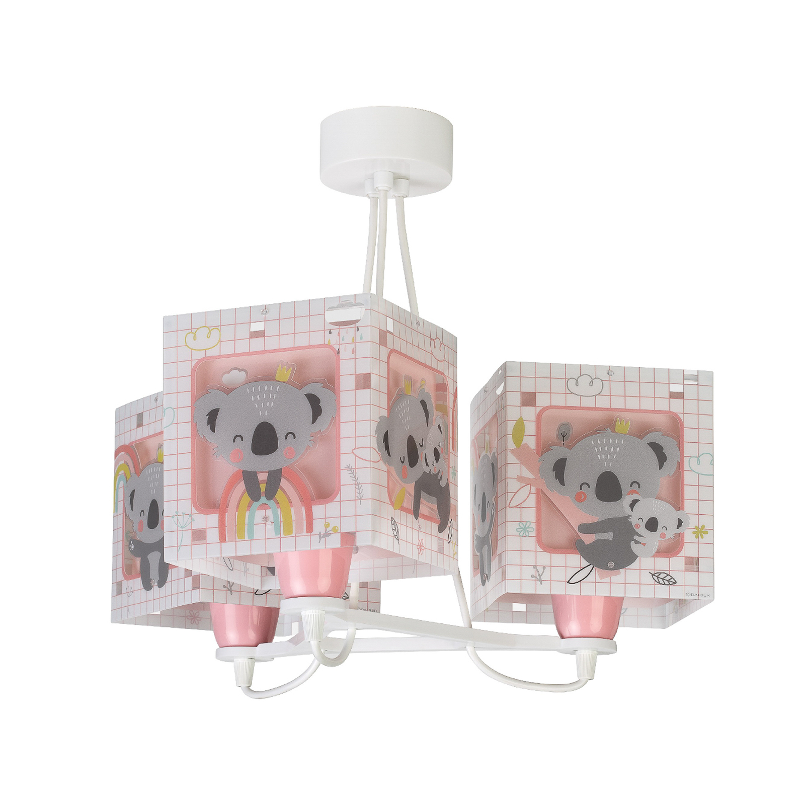 Hanglamp Koala, 3-lamps, roze