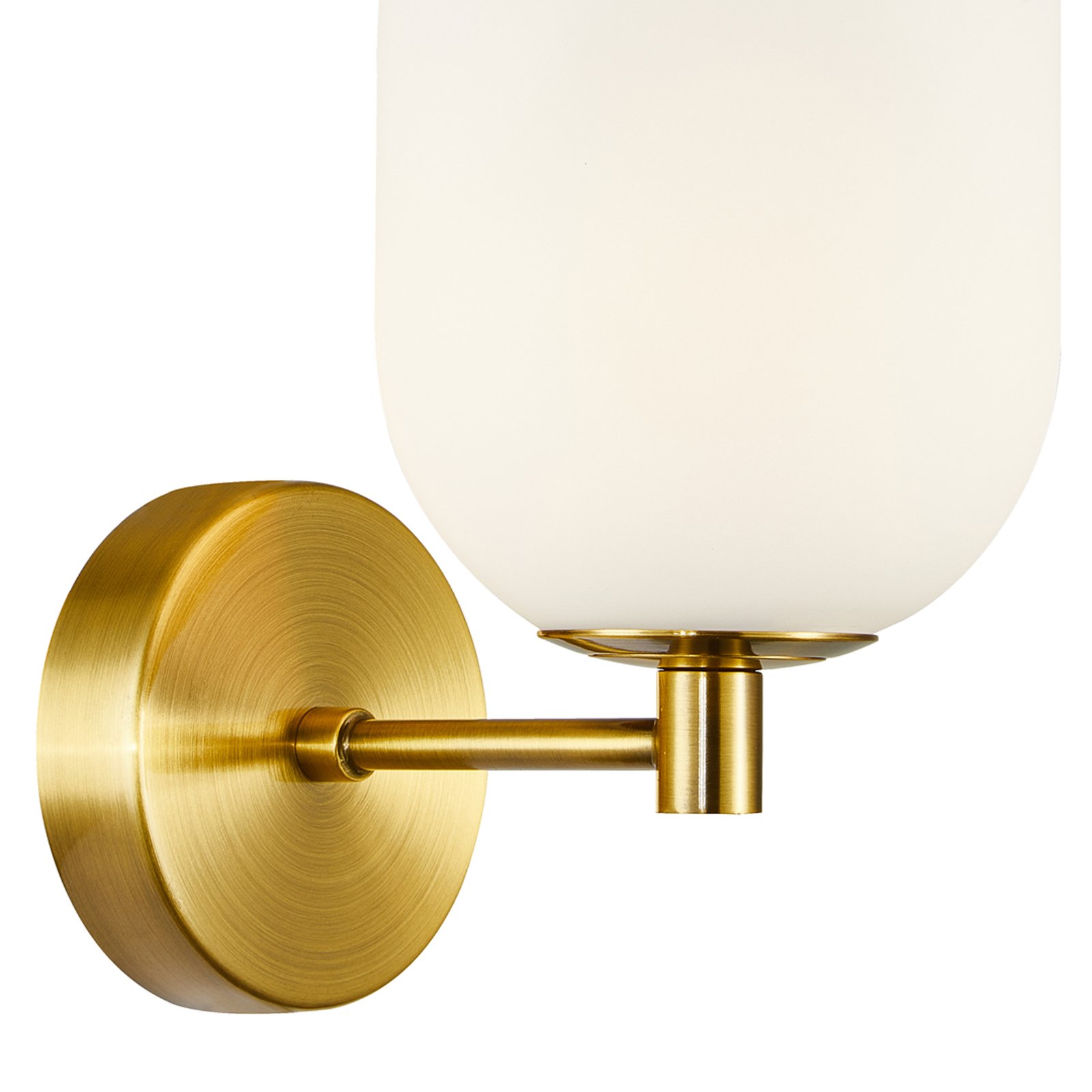 Wandlamp Alias, goudkleurig metaal, opaalglas, 1-lamp