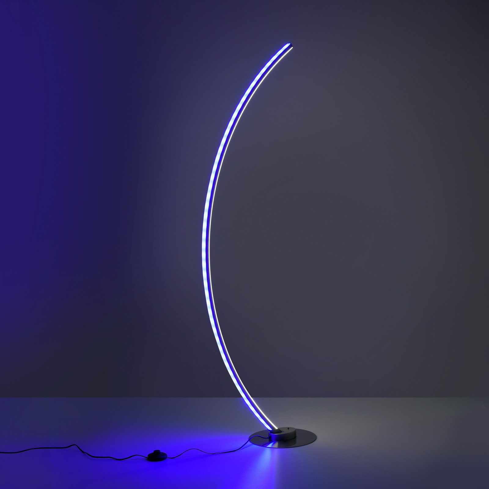 Oblouková stojací lampa Alina, RGB/CCT stmívatelná