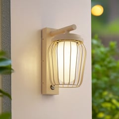 Lucande välisseinavalgusti Chandan, 30cm, beež, sensor, IP44
