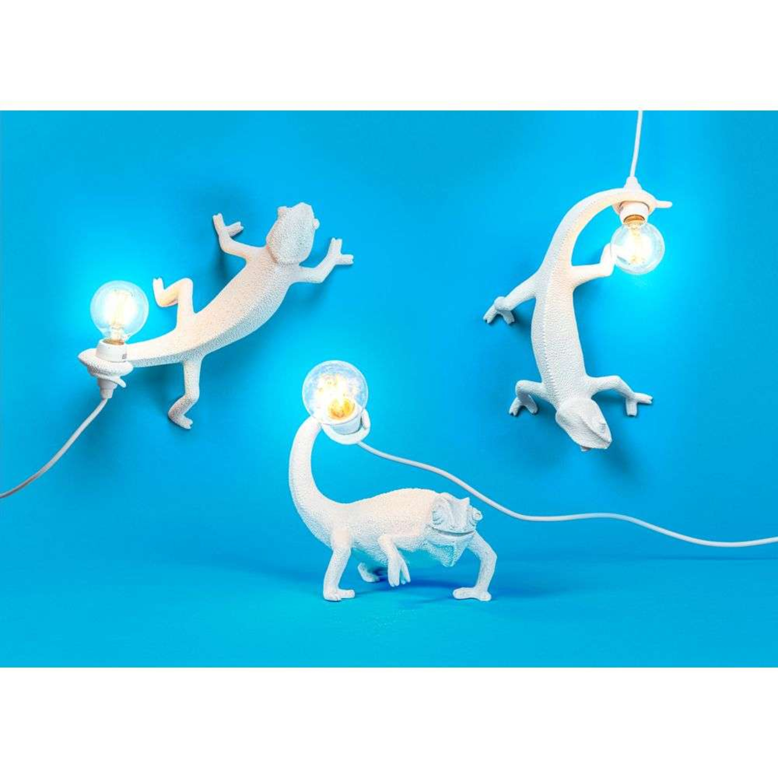 Chameleon Left-Going Up Wall Lamp White - Seletti