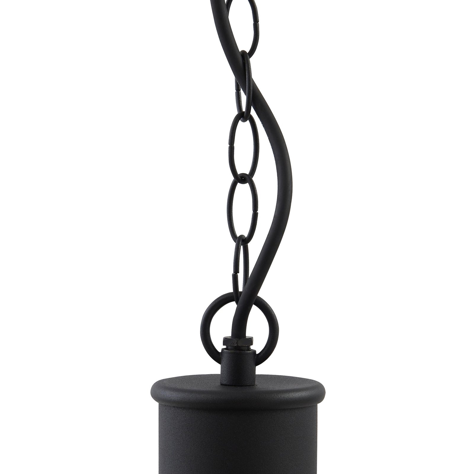 Lindby Luciane buiten hanglamp, zwart, aluminium, Ø 31,8 cm