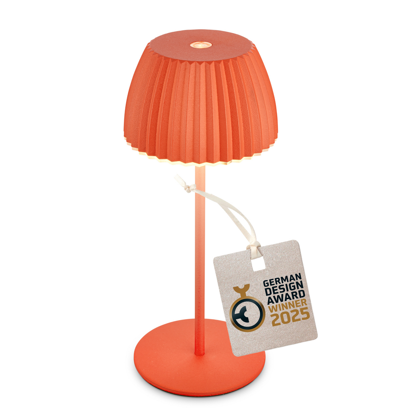 Nabíjecí stolní lampa LED Brilo Riffle bez zásuvky, 20 cm, oranžová