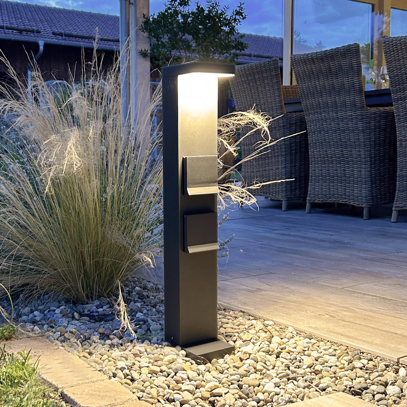 Deko-Light Lampa cu soclu LED coloană cu prize Lerna 60 cm aluminiu gri închis - Modern