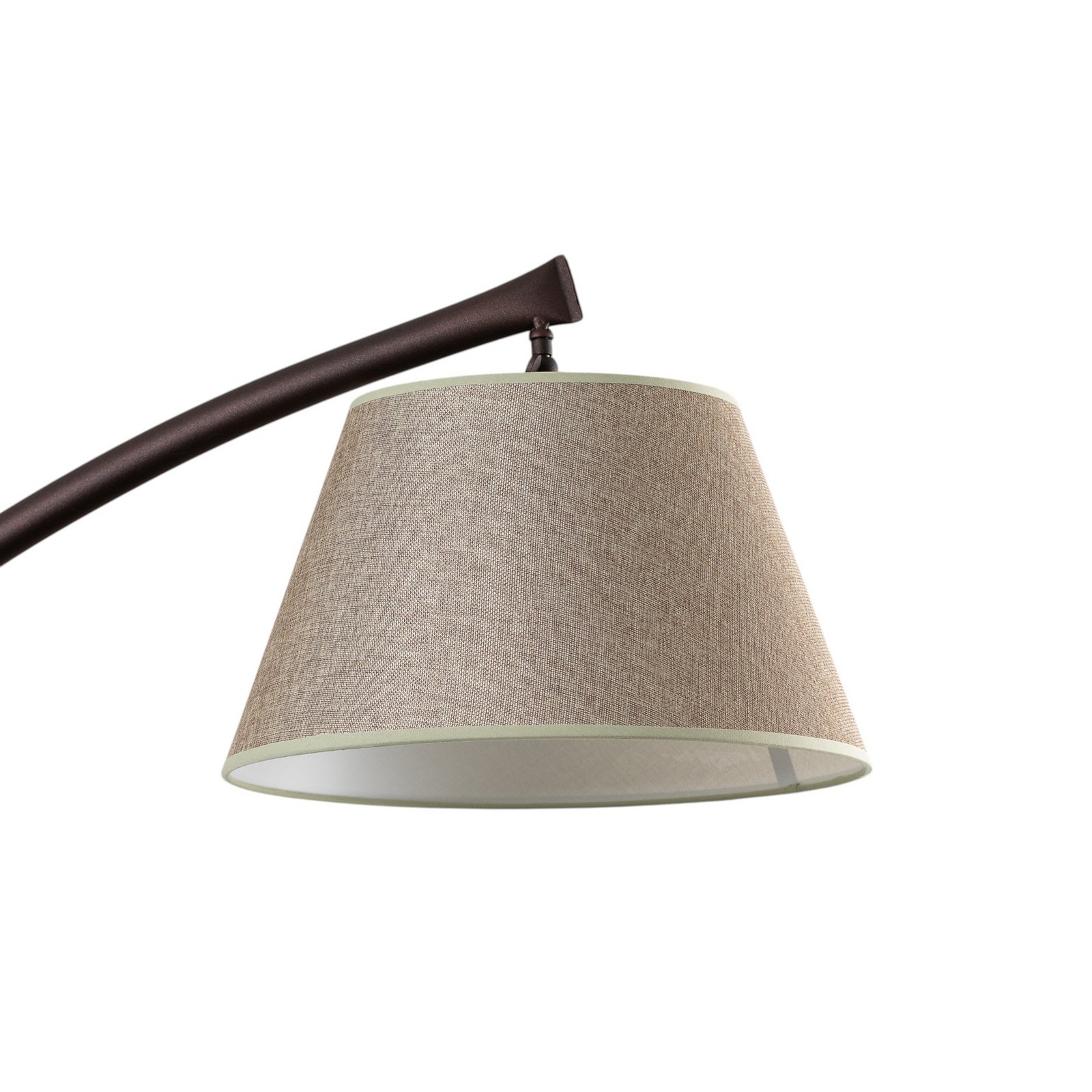 Lampe sur pied Sinea, brun/sable, hauteur 110 cm, fer, textile