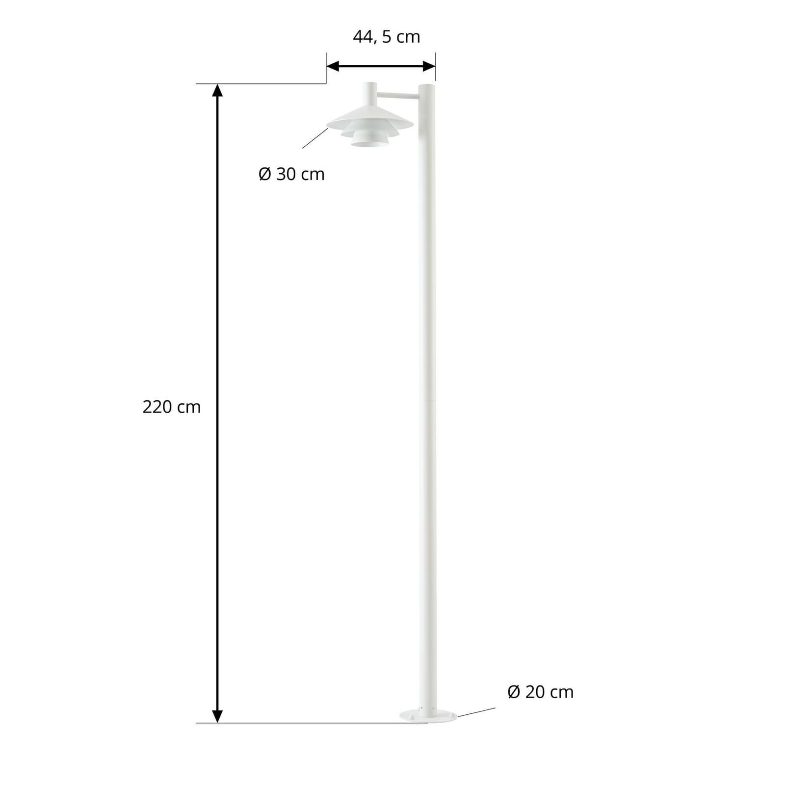 Montaro LED-Außenleuchte, weiß, 220 cm, IP54, Aluminium - Lucande