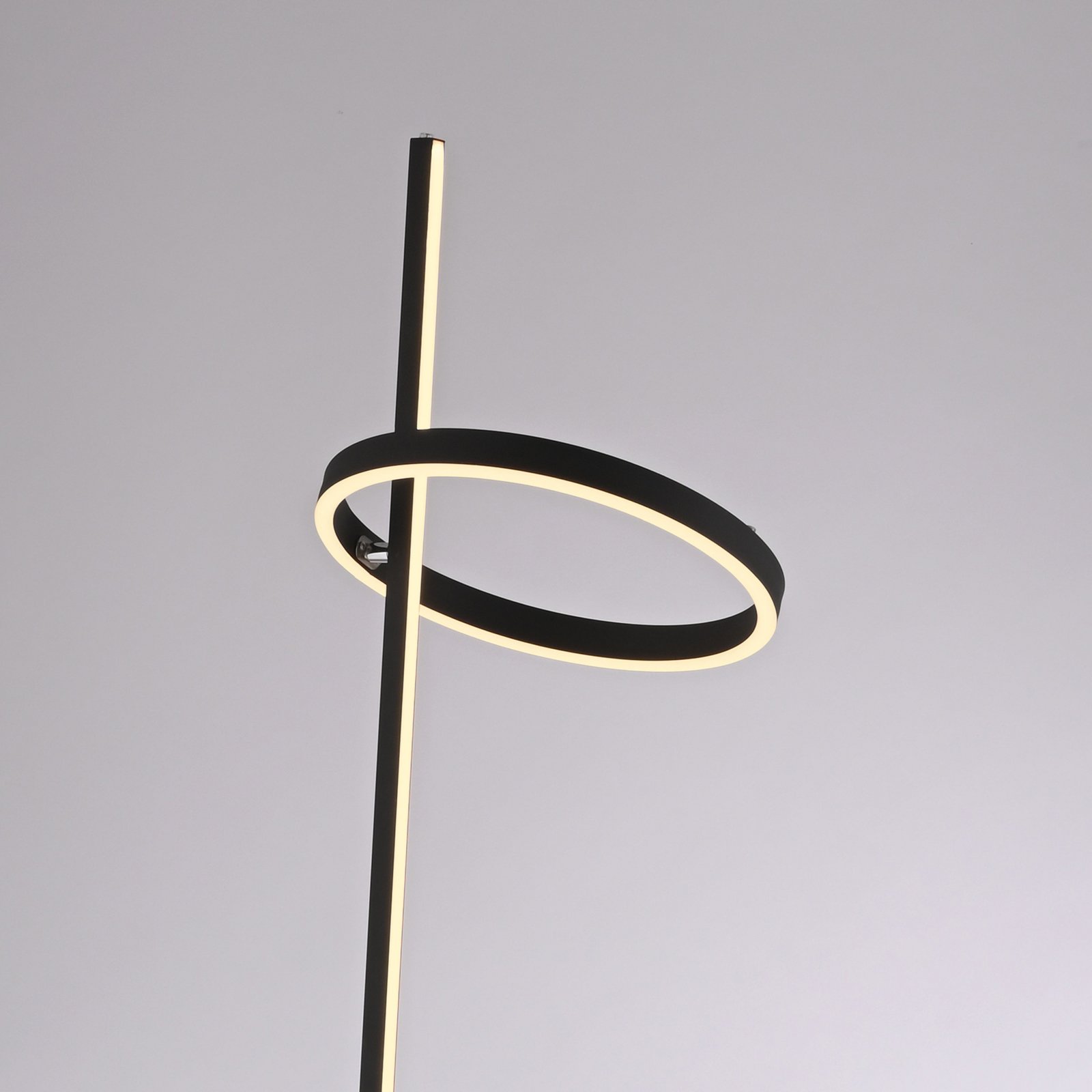 JUST LIGHT. LED vloerlamp Ritus zwart ijzer dimbaar 3.000 K