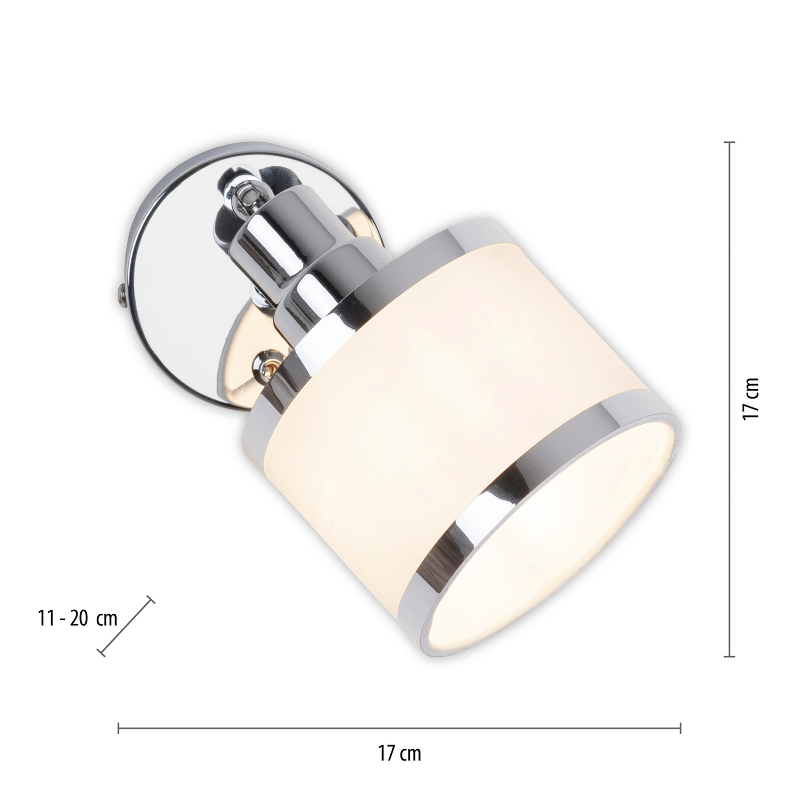 Spot Mural Lightbox Basic - LED Inclus, Tête Pivotante, Abat-jour Verre Mat | Dimensions 15 X 11 X 15 Cm